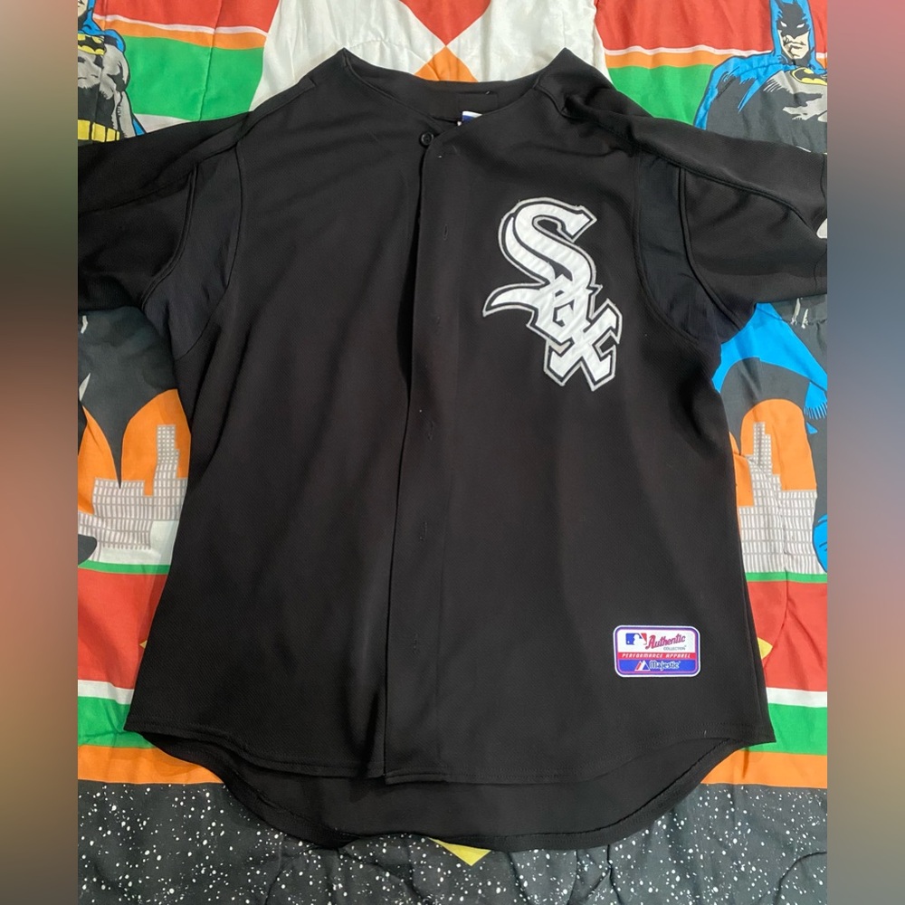 Chicago White Sox Jersey Mens Large Black Blank Majestic Cool Base